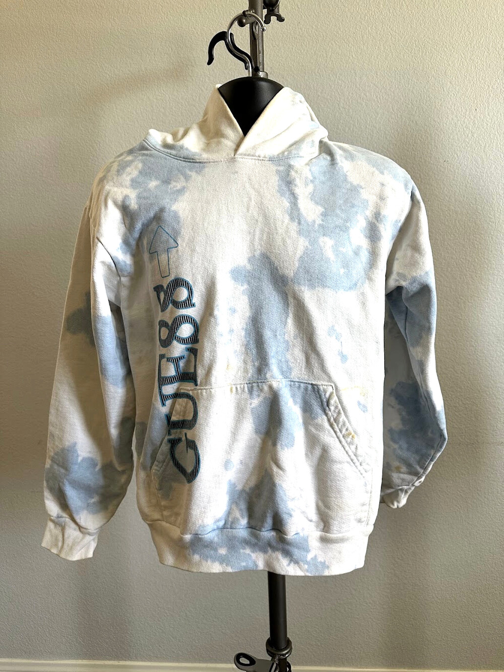 Guess 88Rising Tie Dye Hoodie Sweatshirt Blue White Size S